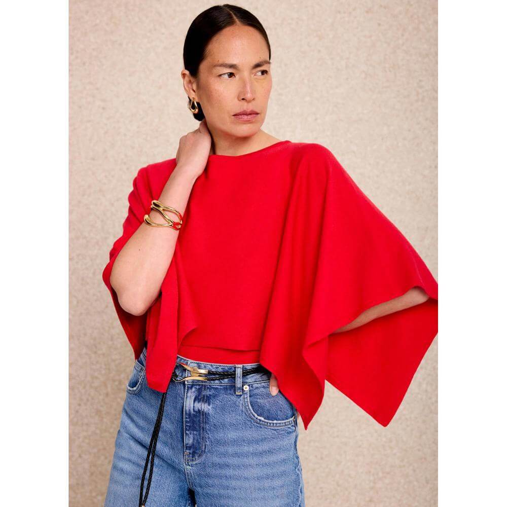 Mint Velvet Red Wide Sleeve Knit Top